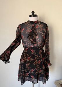 Floral Chiffon Mini Dress