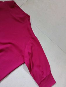 Elegant Magenta Mock Neck Dress