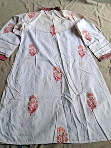 Jaipuri White Printed Kurta