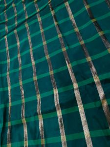 Elegant Green Plaid Ethnic Gown