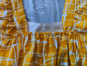 Aesthetic Mustard Yellow Ruffle Sleeve Crop Top (F