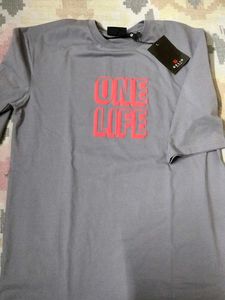 Men's Grey "ONE LIFE" Graphic T-Shirt