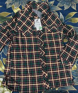 Green Plaid Long Sleeve Shirt