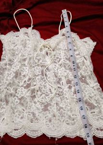 White Lace Corset Cami top