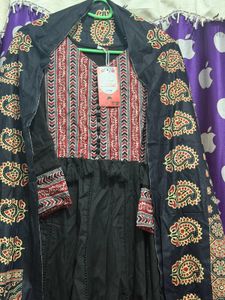 Ethnic Black Printed Kurta Set