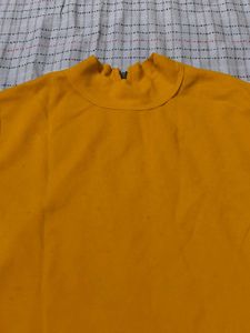 Yellow Cropped Bell Sleeve Top