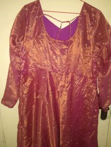 Pink long length Anarkali kurti