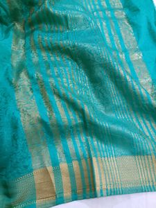 Green Banarasi Saree with free