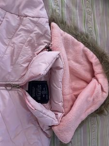 Pink puffer jacket