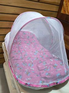 Pink Baby Bed with Mosquito Net