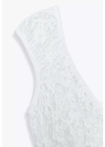 Zara celebs style White Lace Bodysuit