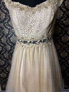 Sparkling Gold Lace Party Dress