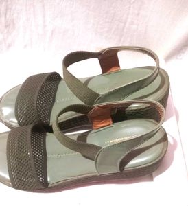 Stylish Olive Green Wedge Sandals