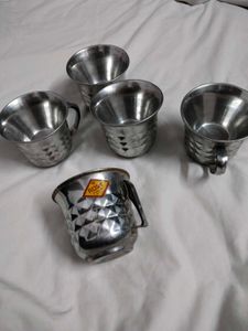 Set of 5 Stainless Steel Cups