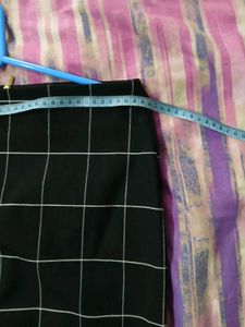 Black &amp; White Grid Mini Skirt