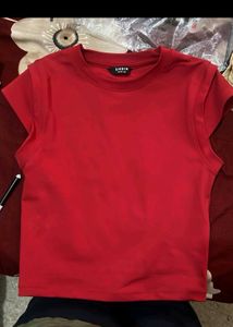 Red Basic Premium Cap sleeve Top