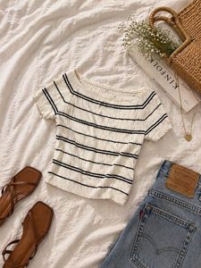 Striped Boat Neck Top