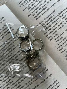 Set of Silver Chunky Anti tarnish rings