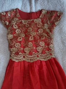 Elegant Coral Embroidered Gown( HIGH DISCOUNT)