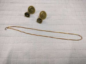 Elegant Gold Necklace & Earrings Set