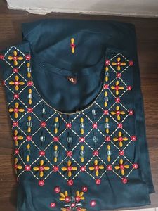 Embroidered Teal Kurta XL