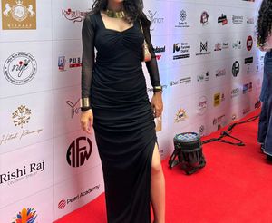 Elegant Black Ruched Maxi Dress