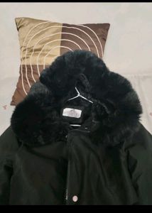 Chic Black Faux Fur Hooded Jacket