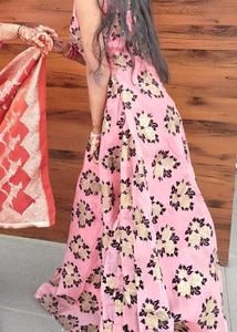 Elegant Pink Floral gown for wedding