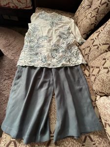 Beautifully Embroidered Kurta with palazzo