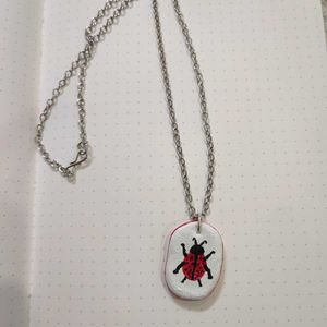 Boho Ladybug Necklace 𖦹 *٭  𓆣 🐞🪵𓆣٭ * 𖦹