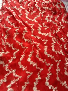 Red &amp; Gold Ethnic Skirt