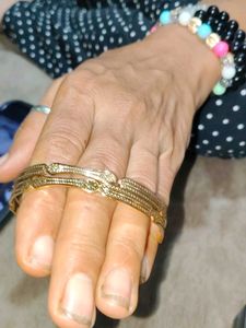Elegant Gold Tone Bangle Set
