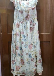 Floral Print maxi dress white brand new