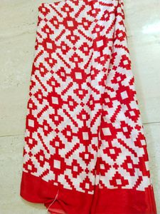 Red And White Soft Silk Saree