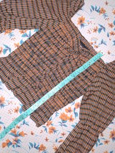 Trendy Smocked Plaid Crop Top