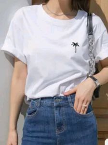 White Palm Tree Graphic T-Shirt
