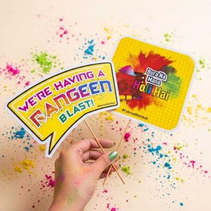 Happy Holi Photo Props with Gulal and Chandan