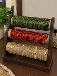 Traditional Bridal Bangles Set–Red,Green &amp; Gold