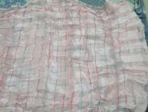 Light Pink Dupatta with Colorful Stripes