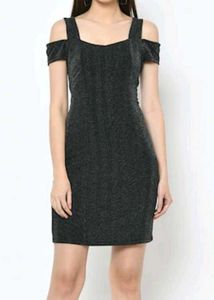 UNUSED Sparkly Cold Shoulder Bodycon Dress
