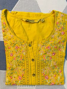 Purchase from shoppers stop Embroidered Mustard Ku