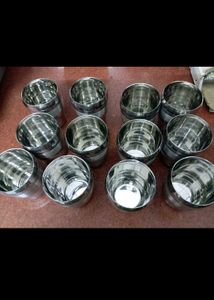 Set of 12  Stainless Steel Glasses with bengls