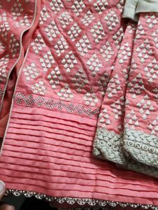 Embroidered Peach Kurta