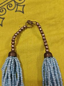 Chunky Beaded Necklace Blue