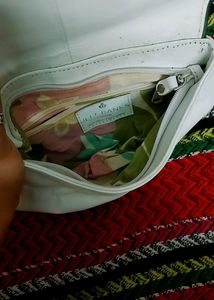 Imported Hand Made Leather White Clutch