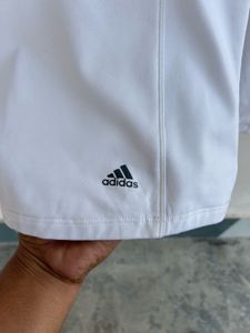 Adidas White 1/4 Zip Long Sleeve Top