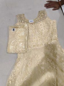 Stunning Embroidered Ethnic Gown with Dupatta