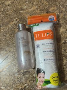 Rice Ceramide Moisturizing Toner with cotton pads
