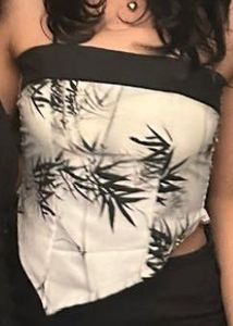 Stylish Bamboo Print Corset Top