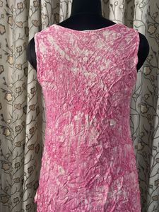 Pink Embroidered Sleeveless Tunic